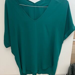 Teal V-Neck Women's Top